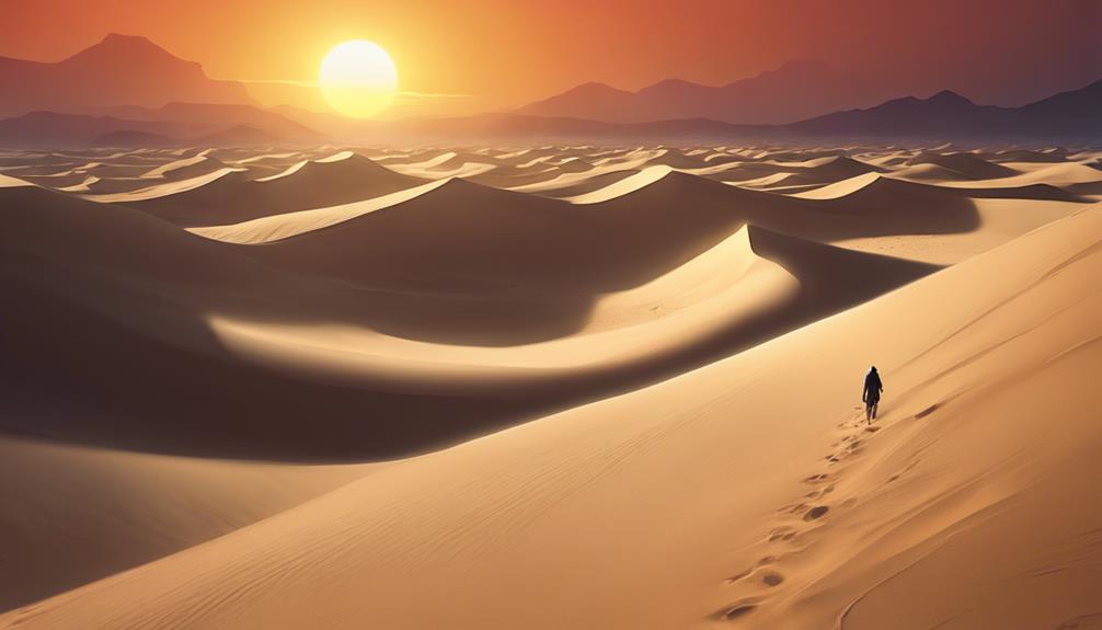 desert exploration on foot